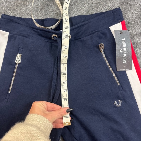 TRUE RELIGION Women’s Navy/White/Red Stripe Athletic Pant size: XS - NWT - Picture 7 of 8